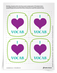 <em>“I ♥ Vocabulary”</em> Buttons & Handout