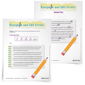 free grammar worksheets- Recognize and Edit Errors, Grades 3–5