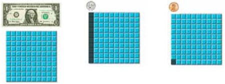 using-money-and-decimal-squares-represents-1-dollar