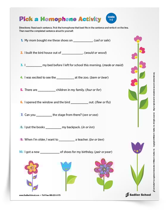 Homophone Games, Activities, and Exercises for Students in Grades 18