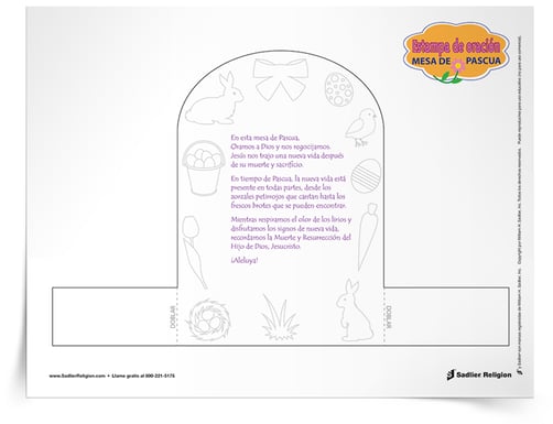 Estampa de oración Mesa de Pascua