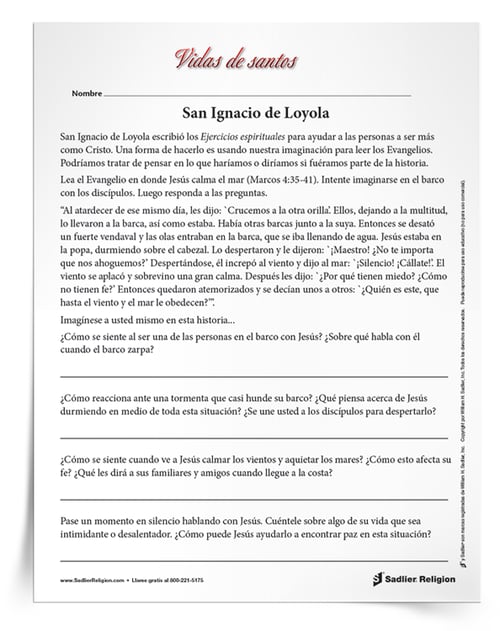 Invite a los niños en grados intermedios a usar su imaginación y sus sentidos mientras leen los Evangelios. Intentarán pensar en lo que harían o dirían si fueran parte de la historia. Descargue y comparta la actividad intermedia con los niños mientras celebra la Festividad de San Ignacio de Loyola.