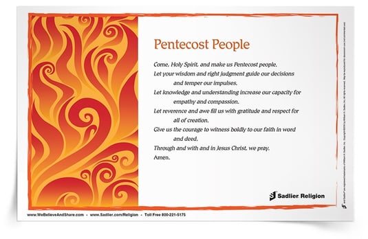 Download a Pentecost People Prayer Card and use it with your family or class to celebrate this great feast.