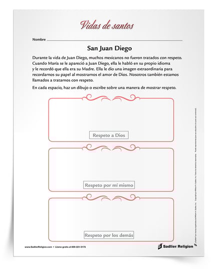 Descargue la actividad primaria e intermedia de San Juan Diego para compartir con los ninos en el Dia de San Juan Diego.