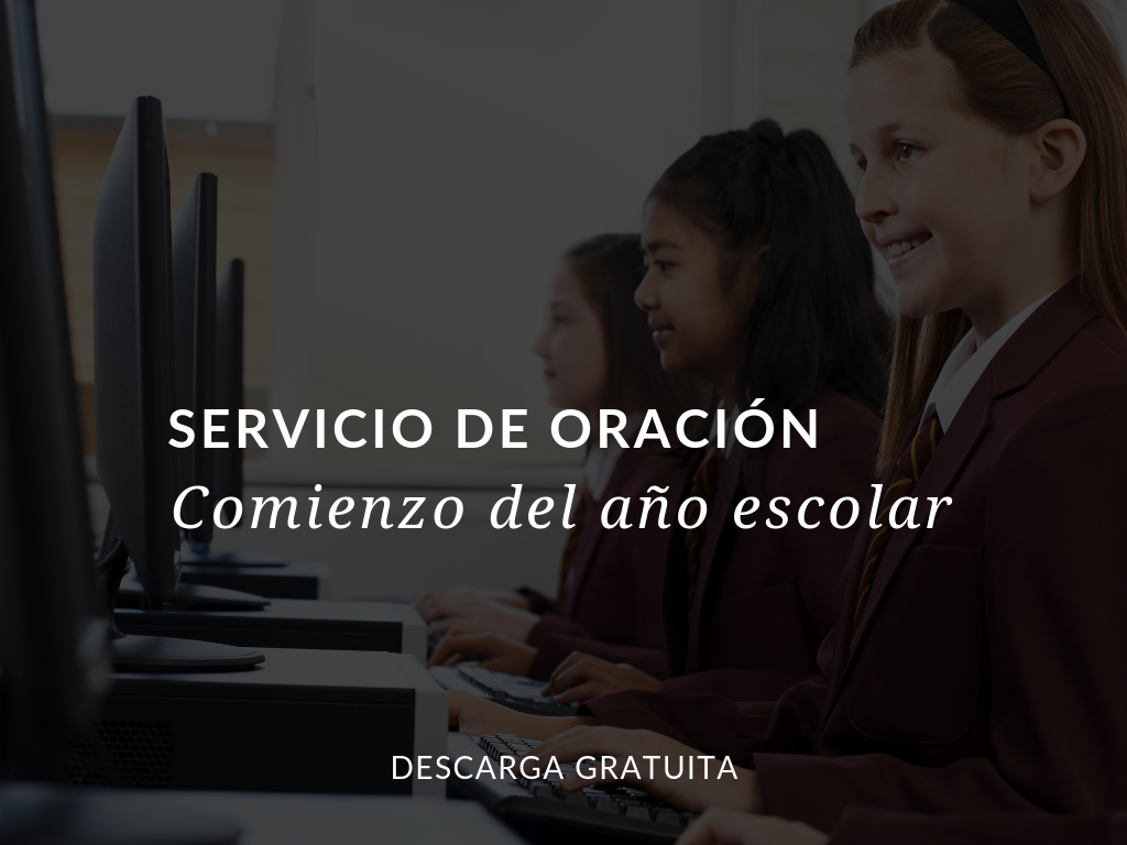 Use este Servicio de oración Comienzo del nuevo año escolar con la clase o con el programa completo para ponerse y poner a su año en la presencia de Dios. Descarga disponible en inglés y en español.