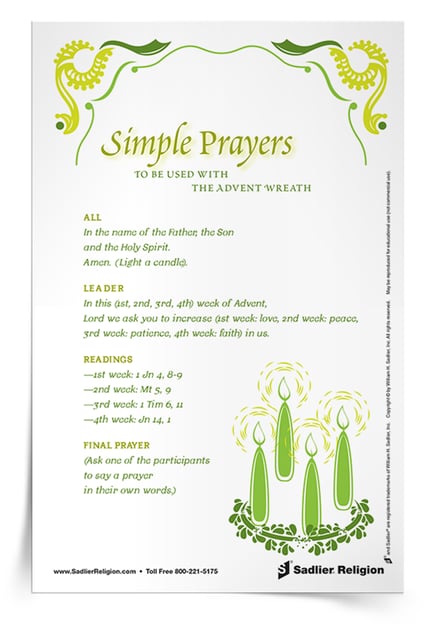 Download the Simple Prayers for the Advent Wreath Prayer Card and pray it joyfully with your family.
