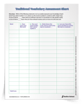 <em>Vocabulary Assessment</em> Worksheets