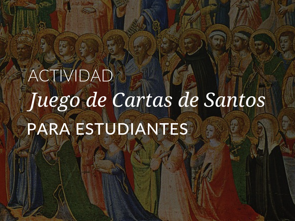 Juego de los santos católicos; una actividad de juego de cartas para