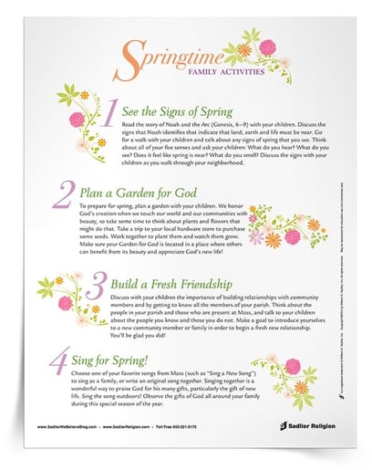 Care for God’s Creation Printables for Catholics - Springtime Activities for Families