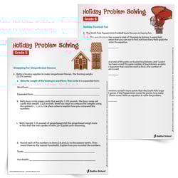 Christmas holiday math worksheets