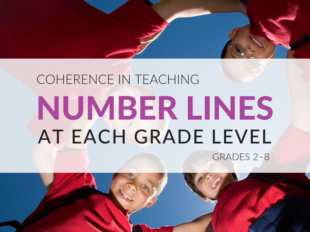 Number lines, as a form of representation, help students learn about and explain their developing reasoning about numbers. They allow for coherence across the curriculum, as students deepen their knowledge of the number system and continue to use this familiar representation in increasingly sophisticated ways. The download for this post includes an exhaustive list of ways the number line should be used at each grade level.