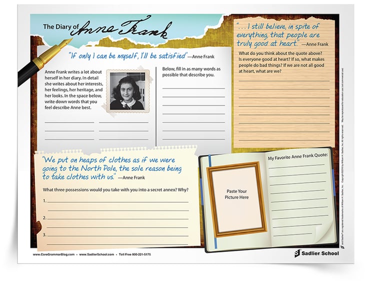 Diary of Anne Frank Activities That Will Strengthen Descriptive Writing