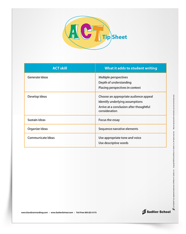 Literacy coaches can download this tip sheet and provide it to teachers to support them in their instruction of skills for the new ACT.