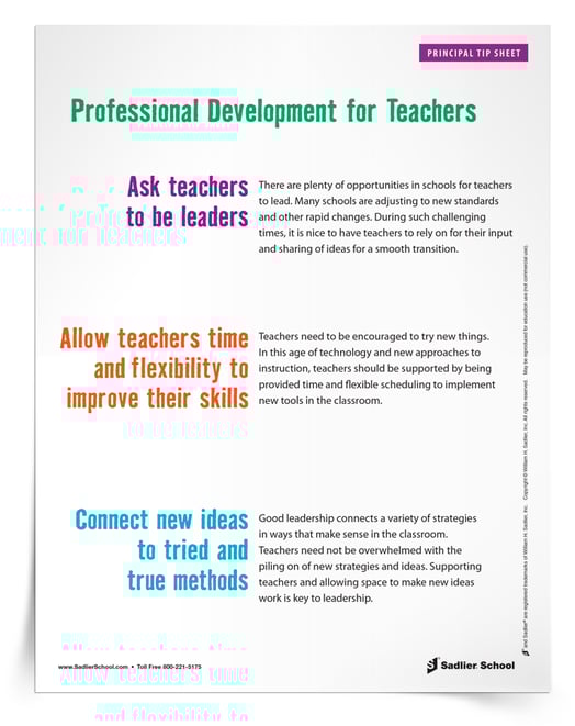 A Principal's Role in the Professional Development of Teachers