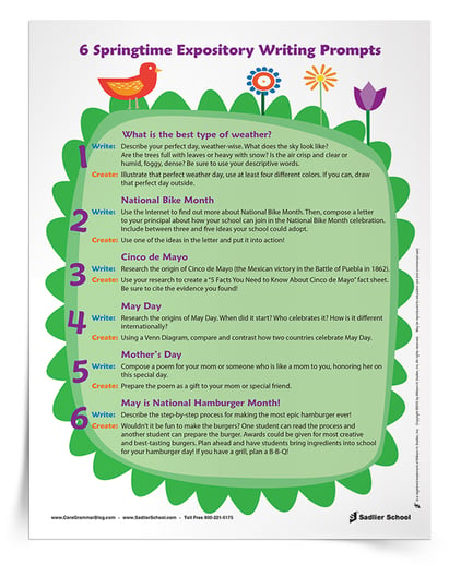 Grammar Spring Activity Sheets Students Can Use This Spring at Home - Writing Prompts for Students
