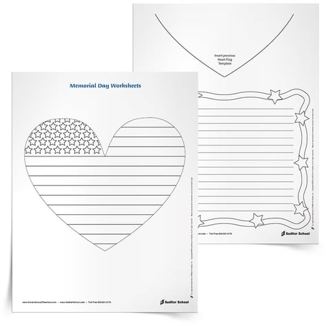 With these printable worksheets students will color a heart-shaped flag and then write about Independence Day based on a sentence starter. A sentence starter that kids could use is, "What are your favorite Independence Day celebrations?"