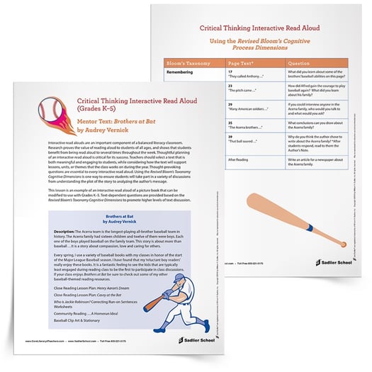 The use of sports in the classroom is a great way to engage young people. Celebrate the Major League Baseball season with these baseball-themed lesson plans, activities, and games. In this article you'll find interactive read aloud lesson templates, a Jackie Robinson revision worksheet, vocabulary and grammar baseball games, and more. Hopefully these baseball lesson plans and resources will be a home run with your students!