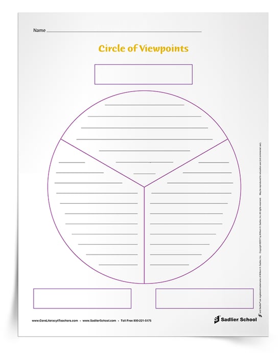 Literacy-inspired Circle of Viewpoints templates educators can download for free. 