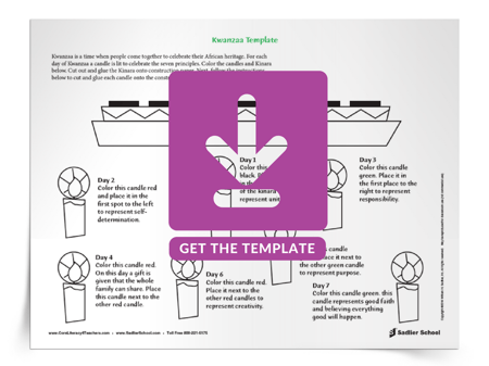 To finish the Kwanzaa mini-unit of the "Winter Holidays Around the World" lesson plan, have elementary students create a Kinara with this free template.