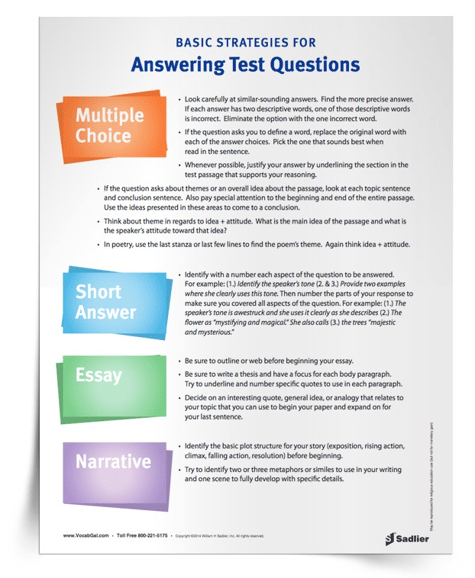 For older students, I have a list of suggestions for answering the various types of questions from multiple-choice to essay prompts. test-taking-strategies-for-elementary-students-test-questions.png