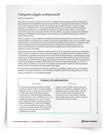 Artículo de apoyo ¡Hágalo multisensorial!