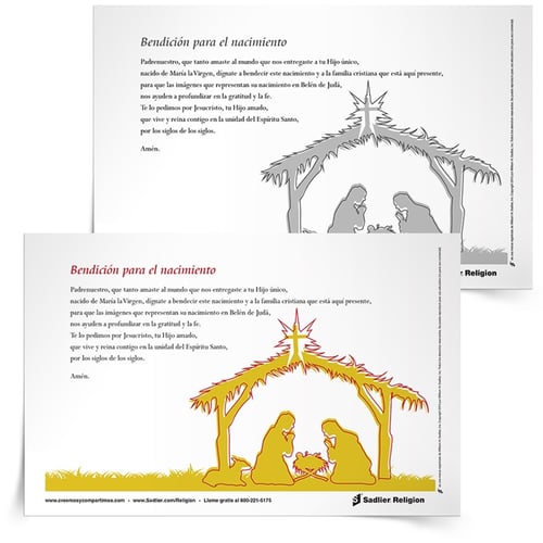 Descargue la Estampa de oración Bendición para el nacimiento y pásela a los demás como símbolo de amor y paz.