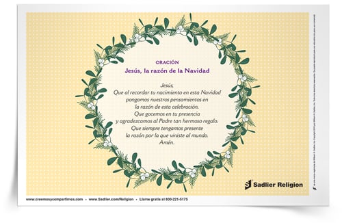 En esta Navidad, apreciemos y recibamos a Jesús en nuestros corazones para que seamos iluminados con su luz sagrada. Descargue la Estampa de oración Jesús, la razón de la Navidad y compártala con su familia y su comunidad.