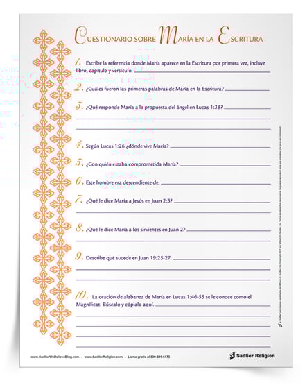 Leer la Escritura es una parte fundamental de todo programa de educación religiosa. Después de explicarles a los estudiantes cómo encontrar, leer y citar pasajes de la Biblia; pruebe sus conocimientos con este Cuestionario sobre María, Madre de Dios en la Escritura.