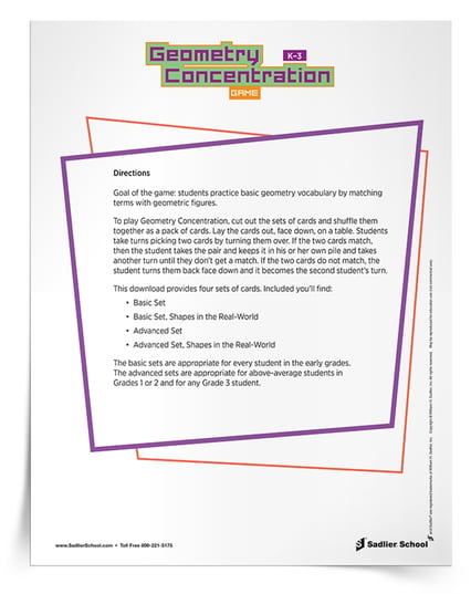Math Activities That Promote Student Collaboration in the Classroom - Geometry Concentration K-3