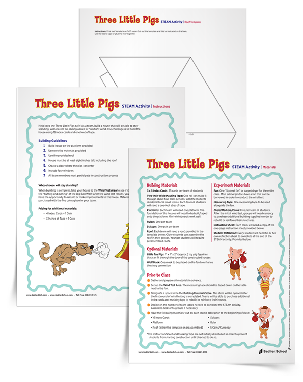 3 Little Pigs STEM/STEAM Lesson Plan Template Grades 5 6