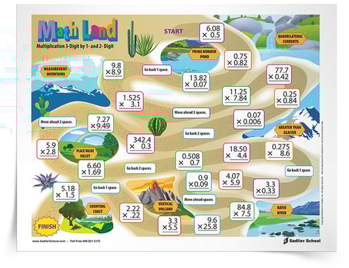 Collaborative Math Activity: Math Land Game Boards for Grades 1–6