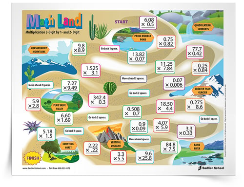 Collaborative Math Activity: Math Land Game Boards for Grades 1–6