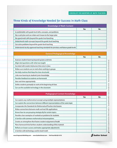 Mentoring New Math Teachers 3 Categories Of Knowledge They Need