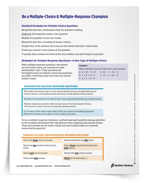 Math Test Taking Strategies For Elementary Students