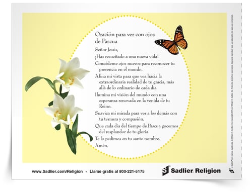 Estampa de oración Oración para ver con ojos de Pascua