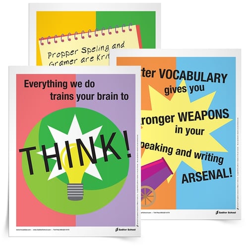 I also have created some awesome Back-to-School Posters that I love to have in my room, in order to answer the inevitable questions “Why do we have to do ____ activity?” and “Why do I have to learn a new word if I already know this synonym?” I like to just point to my posters — ‘nuff said.
