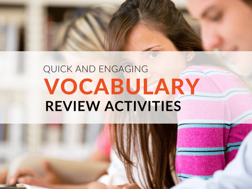 QUICK VOCABULARY REVIEW GAMES TO USE IN CENTERS The easiest way to review new and past vocabulary words is with vocabulary games. Leading up to semester exams I periodically set up centers of vocabulary games and have students rotate through the stations to review past words.