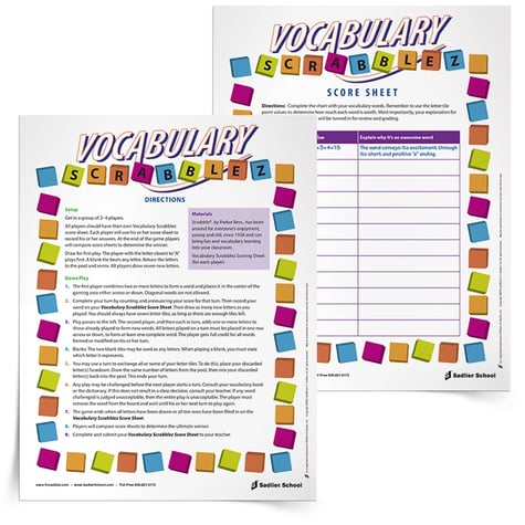 17 Printable Vocabulary Building Games