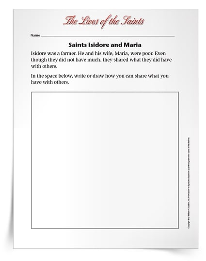 Download a printable primary activity to celebrate the Feast Day of Saint Isidore and Saint Maria with children or students!