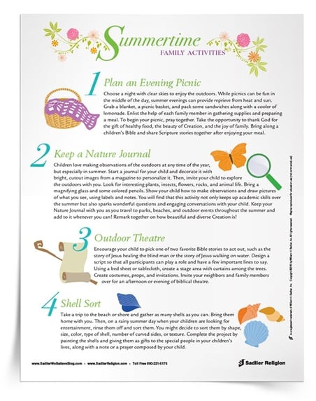 Designed for parents and children, Summertime Activities for Families offers four activity suggestions that speak to multiple intelligences and engage all the senses.