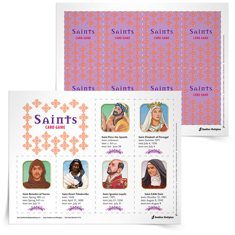 saints catholic game activity card activities students children kids matching religion sadlier lives celebrate games saint play religious 750px teaching