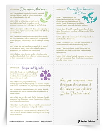 Lenten Practices Reflection Cards