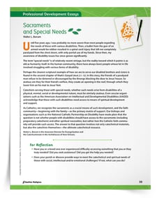 As awareness about the unique needs and differences of every child grows, so does the need to provide just-right support to all candidates for these and all sacraments. Explore an exclusive professional development article which provides a context for adaptive learning support in sacramental preparation, reminding us that the question is not whether people with disabilities should have access to sacramental preparation and sacraments and other spiritual necessities, <a href=