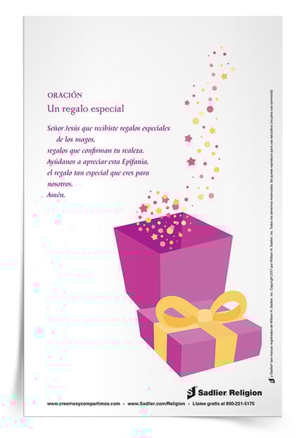 Descargue la Estampa de oración Un regalo especial y compártala en familia.