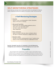 Download a Self-Monitoring Strategies Checklist now and model these strategies for your elementary students. 