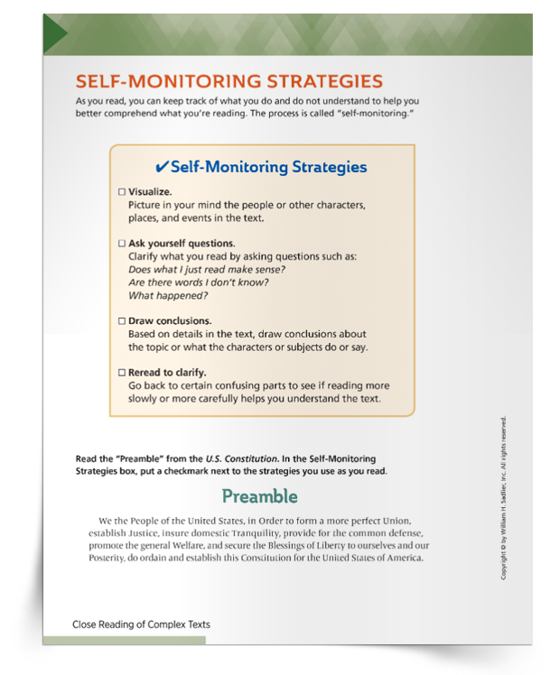 How Selfmonitoring Strategies Support Students When Reading Closely