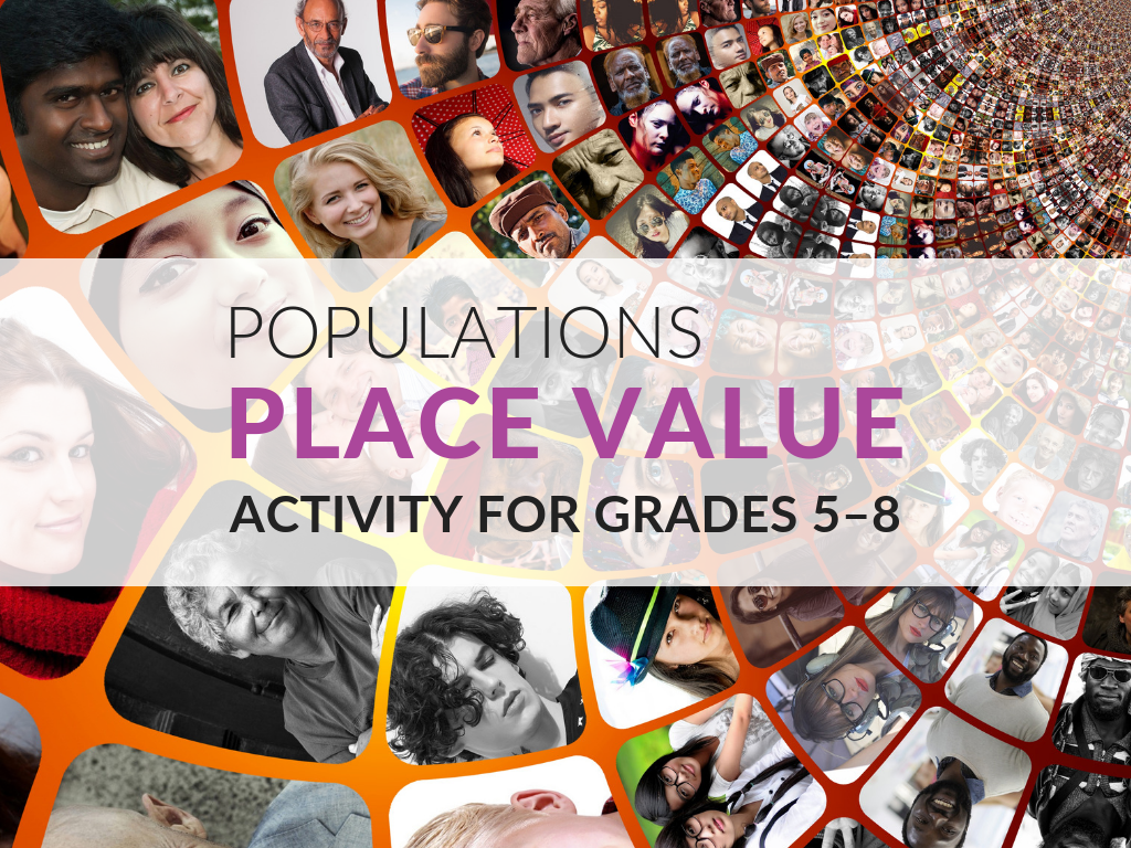 The Populations Place Value Activity uses the idea of place value to help students get used to the idea of telling the factor—or how many times greater—one country’s population is than another country's population. My printable place value activity is appropriate for Grades 5–8.