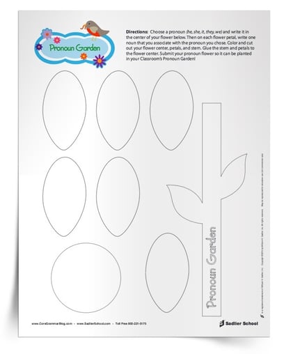 Grammar Spring Activity Sheets Students Can Use This Spring at Home - Pronoun Garden