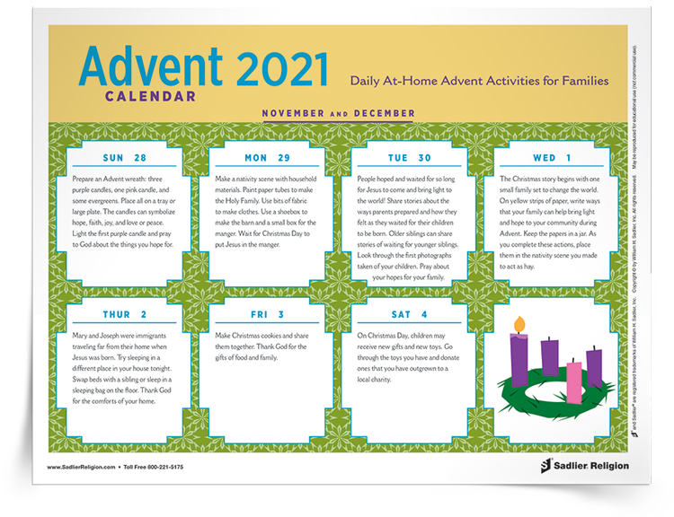 Christ In Desert Christmas Calendar 2022 Liturgical Seasons | Sadlier Religion