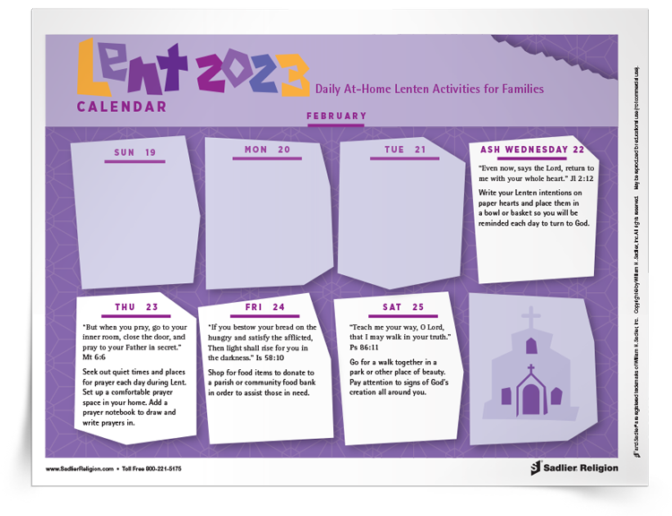 <em>Lenten</em> Calendar